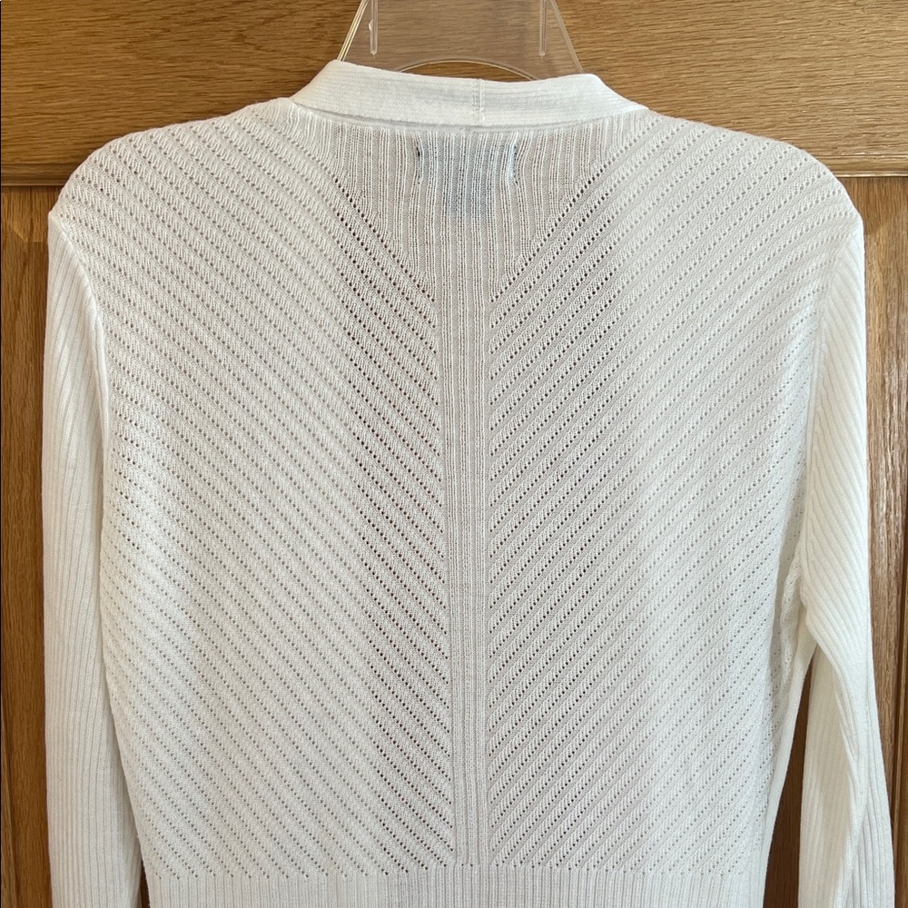 Liz Claiborne - White Open Cardigan - Small Petite - Picture 9 of 16